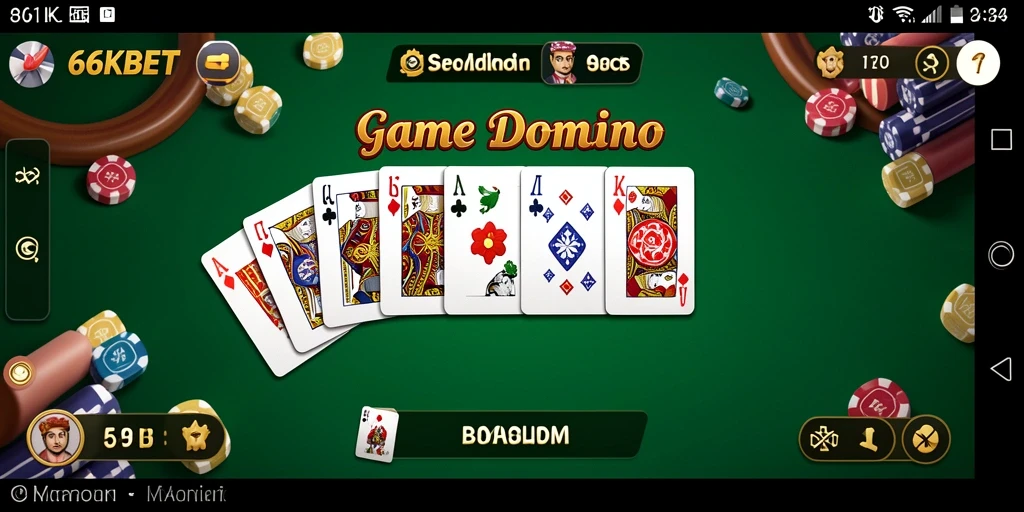 Tampilan gameplay Domino yang menarik dan seru di 66KBET.