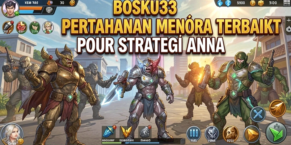 Tampilan gameplay epik dari BOSKU33 dalam pertahanan menara.