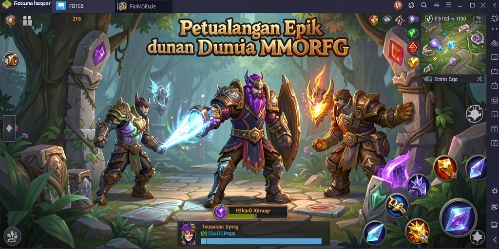 Gameplay FB168 yang menampilkan pertarungan epik dalam dunia MMORPG.