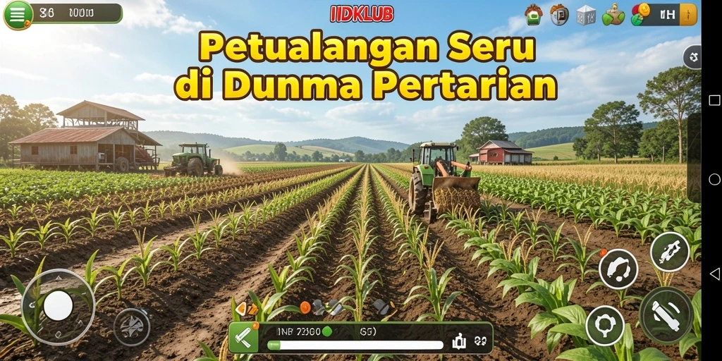 Tampilan gameplay seru di IDKLUB saat merawat tanaman di kebun.