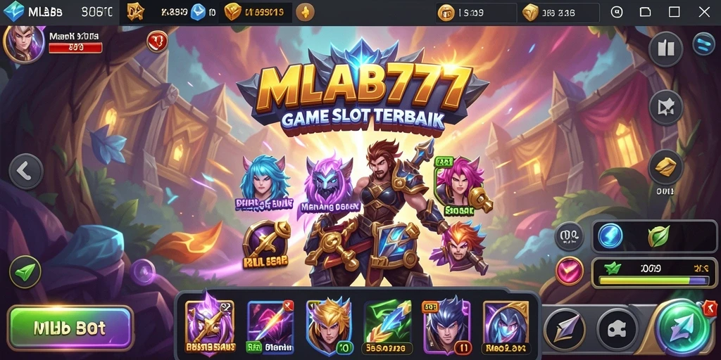 Tampilan mencolok gameplay Slot MLBB777 yang mengasyikkan.
