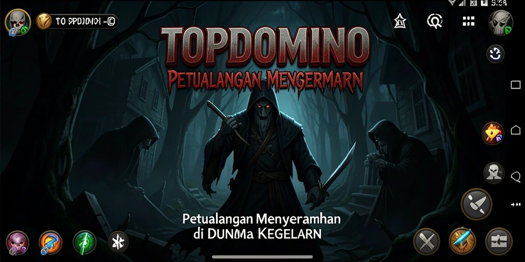 Tampilan gameplay menegangkan di dunia kegelapan dan makhluk menyeramkan.